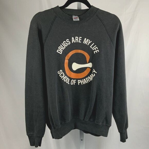 Vintage 80's "Drugs Are My Life, School Of Pharmacy" Soffe Sweats Size XL - Picture 1 of 8
